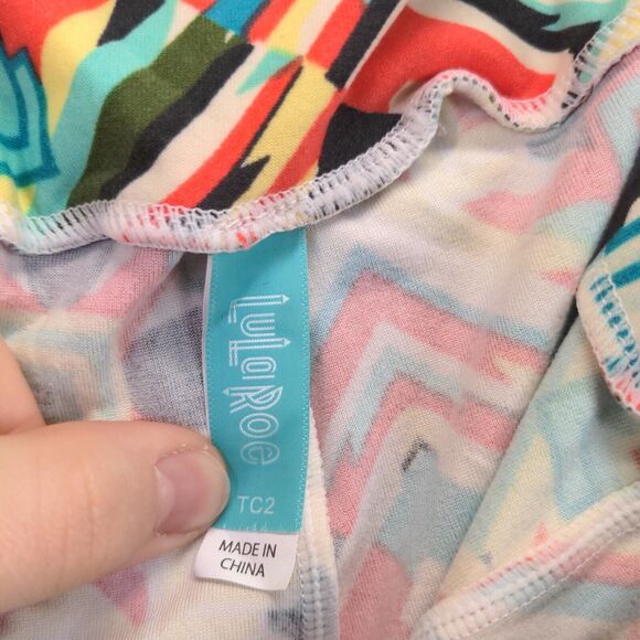 Lularoe Leggings Womens Size TC2 Rainbow Geometric Pattern Polyester - Picture 10 of 11